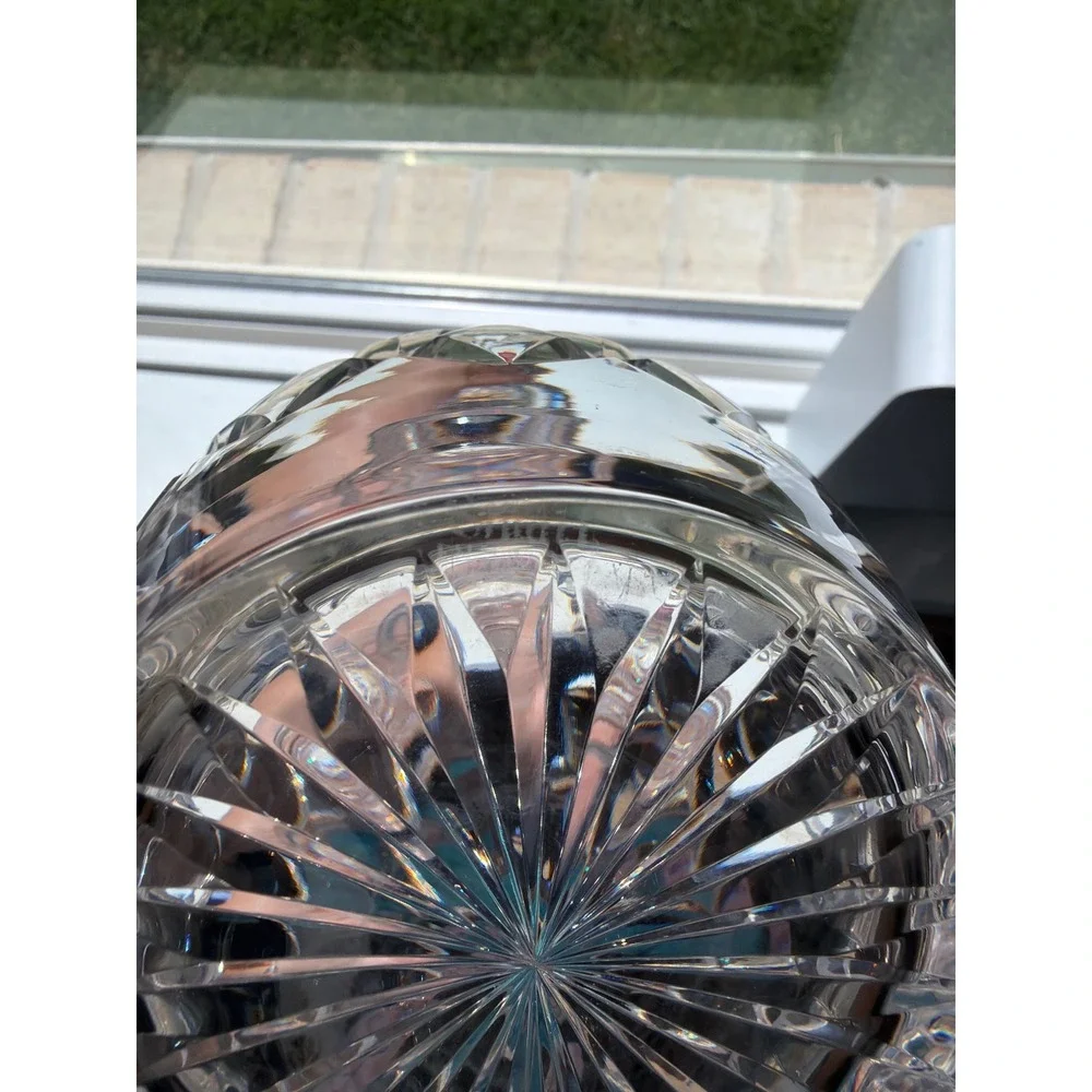 VTG Stuart Crystal Round Decanter with Stopper Diamond Cut Glass
